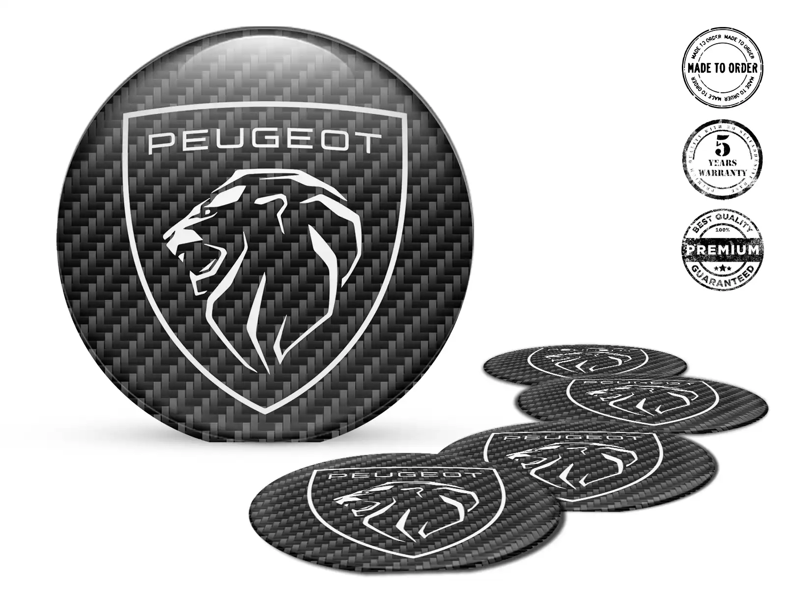Peugeot Domed Emblem Logo High-Quality Rim Stickers